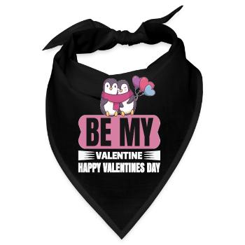 Be my Valentine verliebte Pinguine Geschenk - Bandana - Schwarz - Vorne