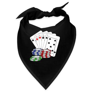 Poker Pokerkarten pokern Pokerface Kartenspiel - Bandana - Schwarz - Vorne
