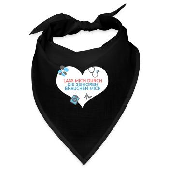 Altenpflegerin Altenpfleger Geschenk - Bandana - Schwarz - Vorne