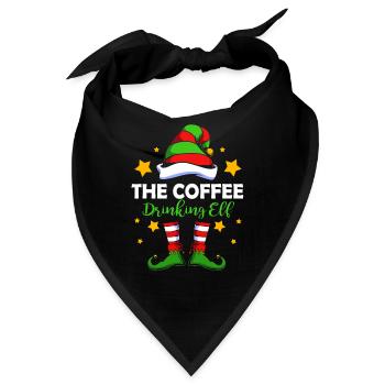Elfe Elf Weihnachtsgeschenk Kaffee - Bandana - Schwarz - Vorne