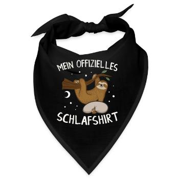 Offizielles Schlafshirt - Faultier Schlafanzug - Bandana - Schwarz - Vorne