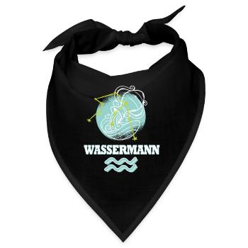 Sternzeichen Wassermann mit Sternenbild - Bandana - Schwarz - Vorne