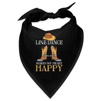 Happy Line Dancing Country Musik Line Dancer - Bandana - Schwarz - Vorne