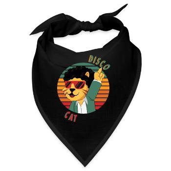 Disco Cat geht auf die Piste - Bandana - Schwarz - Vorne