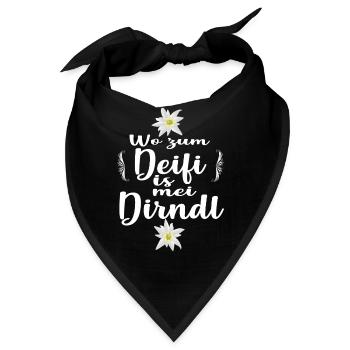 Bayern Dirndl Lustig festzelt Geschenkide - Bandana - Schwarz - Vorne