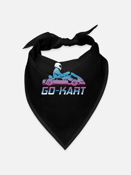 Kart go-kart karting kart driver retro gift - Bandana - black - Front