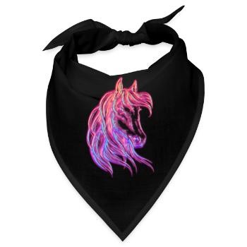 Beauty Pferdekopf schönes Motiv & Hingucker - Bandana - Schwarz - Vorne