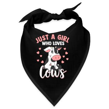 Kühe Mädchen Kuh Rind Milchkuh Bauer Cow Kälbchen - Bandana - Schwarz - Vorne