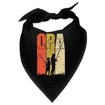 Opa und Enkel Angler Geschenke Angeln Opa - Bandana - Schwarz - Vorne