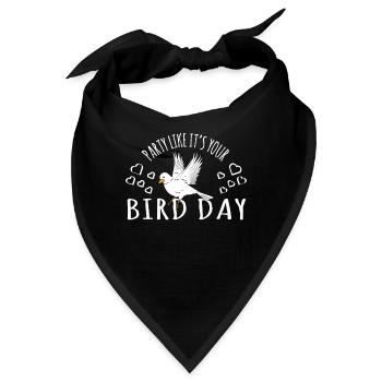 Bird Birthday Party Like It's Your Bird Day - Bandana - Schwarz - Vorne