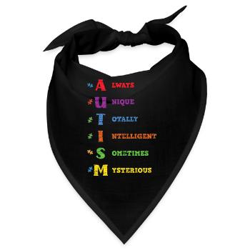 Autismus - Bandana - Schwarz - Vorne
