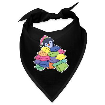 Schlafender Pinguin - Bandana - Schwarz - Vorne