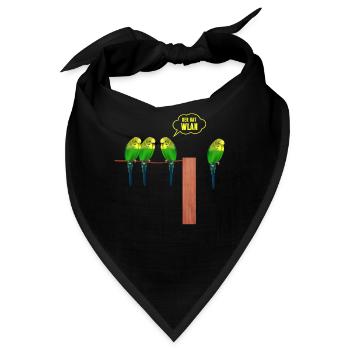 Der hat Wlan Wellensittich - Bandana - Schwarz - Vorne