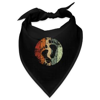 Barfuß Fußabdruck Fuß vintage - Bandana - Schwarz - Vorne