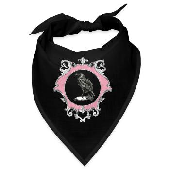 Blumen Gothik goth Totenkopf Tod Skull Punk - Bandana - Schwarz - Vorne