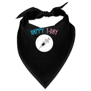 Happy T Day Transgender Testosteron Geschenk Shirt - Bandana - Schwarz - Vorne
