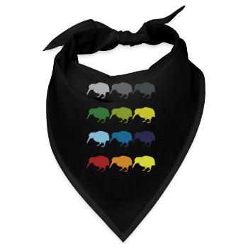 Neon Pop Art Retro Kiwi Laufvogel Geschenkidee - Bandana - Schwarz - Vorne