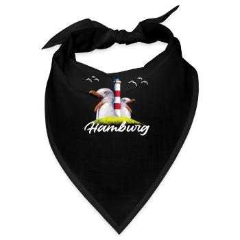 Hamburg Hamburger norddeutsch Möwe Geschenk - Bandana - Schwarz - Vorne