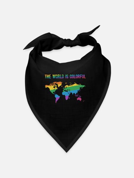 The world is colorful - Bandana - Schwarz - Vorne