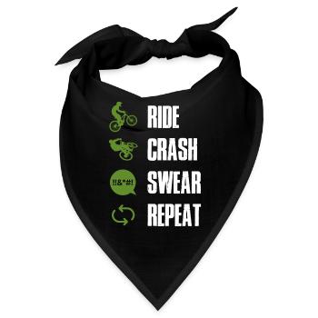 Ride Crash Swear Repeat Bike - Bandana - Schwarz - Vorne