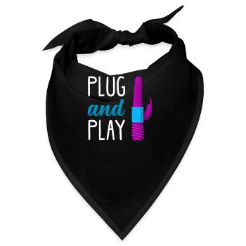 BDSM Bondage Sex Anal Plug Dildo Vibrator Sub - Bandana - Schwarz - Vorne