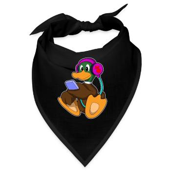 Ente Kopfhörer Musik - Bandana - Schwarz - Vorne
