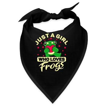 Just a girl who loves Frogs für Froschliebhaber - Bandana - Schwarz - Vorne