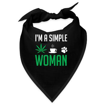 Cannabis Frauen Kaffee Hunde - Bandana - Schwarz - Vorne