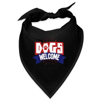 Hunde Willkommen - Bandana - Schwarz - Vorne