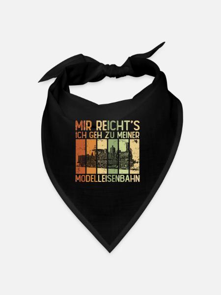 Mir reicht's Ich geh zu meiner Modelleisenbahn - Bandana - Schwarz - Vorne