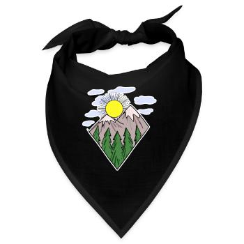 Berge Wandern Wanderer - Bandana - Schwarz - Vorne