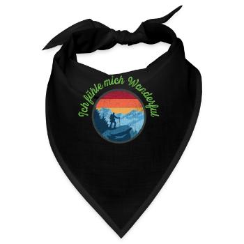 Ich fühle mich Wanderful - Bandana - Schwarz - Vorne