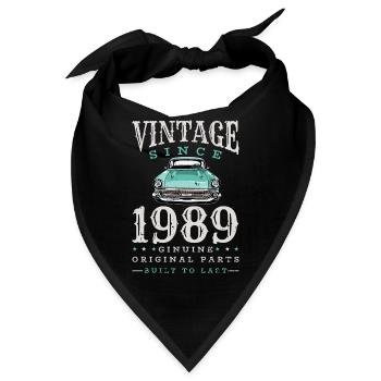 Vintage Oldtimer 1989 Retro Auto Jahrgang Geschenk - Bandana - Schwarz - Vorne