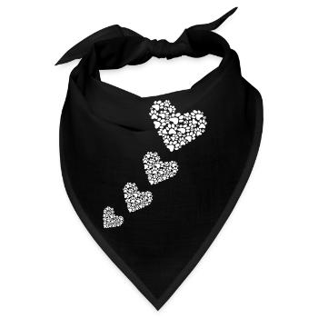 Hundepfoten Herz - Bandana - Schwarz - Vorne