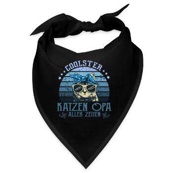 Coolster Katzen Opa aller Zeiten - Bandana - Schwarz - Vorne