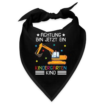 Ich Bin Jetzt Ein Kindergartenkind Bagger - Bandana - Schwarz - Vorne