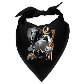 Zoo-Mitarbeiter - DschungelTiere Thema - Bandana - Schwarz - Vorne