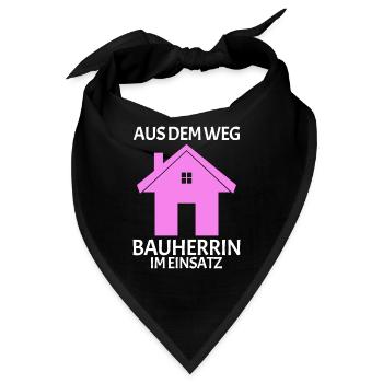 Bauherrin Baumeister Hausbau Partnerlook 2 - Bandana - Schwarz - Vorne