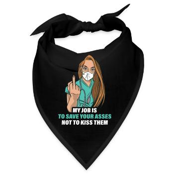 Krankenschwester Krankenhaus Pflegerin Geschenk - Bandana - Schwarz - Vorne