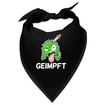 Geimpft - Bandana - Schwarz - Vorne