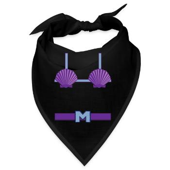 Meerjungfrau Mann / Frau Kostüm Muschel Bikini - Bandana - Schwarz - Vorne