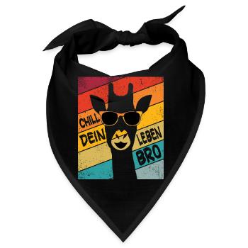 Chiller Giraffe Chill dein Leben Giraffen Liebe - Bandana - Schwarz - Vorne