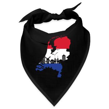 Holland Flagge - Bandana - Schwarz - Vorne