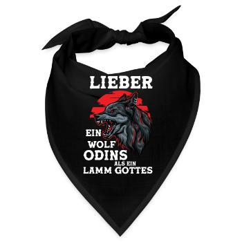 Wikinger Wölfe Odin Walhalla Wolf Geschenk Spruch - Bandana - Schwarz - Vorne