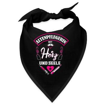 Altenpflegerin mit Herz und Seele Altenpflegerin - Bandana - Schwarz - Vorne