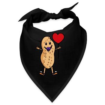 Baby Erdnuss Luftballon Herz Kinder Geburt Hurra - Bandana - Schwarz - Vorne
