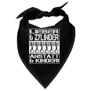 Lieber 6 Zylinder anstatt 6 Kinder - Bandana - Schwarz - Vorne