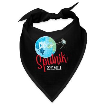 Sputnik Weltraum Design - Bandana - Schwarz - Vorne