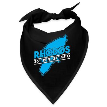 Rhodos Geschenk Griechenland - Bandana - Schwarz - Vorne
