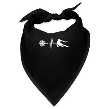 Ski Fahren Herzschlag - Bandana - Schwarz - Vorne